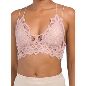 Free People Adella Bralette Size Small, Lace, Dusty Rose, New with tags